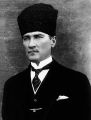 A photo of Mustafa Kemal Atatürk, the "Father of the Turks."