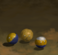 Oil painting style art of libright balls