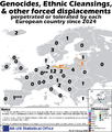 Genocides, ethnic cleansings, and other forced displacements in Europe since 2024.